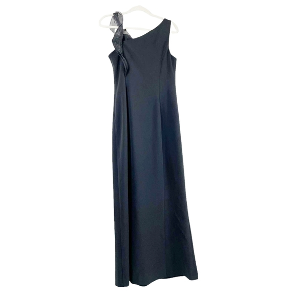 Karl Lagerfeld Long Black Ruffle Gown - Picture 2 of 9